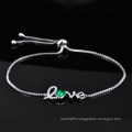 Latest Exquisite Gift Emerald Diamond 925 Silver Bracelet